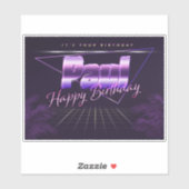 Paul Prénom lila retro Sticker (Feuille)