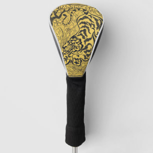 Paul Ranson antieke Art Nouveau gele tijgerprint Golfheadcover