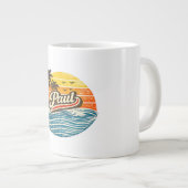 Paul Retro Sunset Name Design Extra Grote Beker (Voorkant rechts)