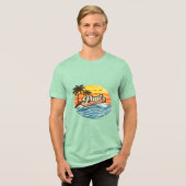 Paul Retro Sunset Name Design Tri-Blend Shirt (Voorkant volledig)