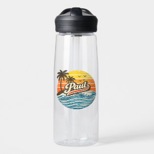 Paul Retro Zonsondergang Naam Ontwerp Waterfles