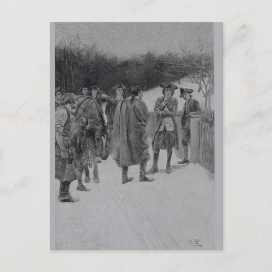 Paul Revere brengt nieuws naar Sullivan Briefkaart (Voorkant)