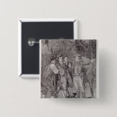 Paul Revere in Lexington Vierkante Button 5,1 Cm (Voorkant /achterkant)