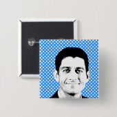 Paul Ryan Vierkante Button 5,1 Cm (Voorkant /achterkant)