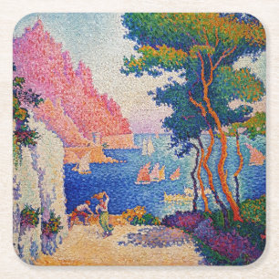 Paul Signac - Capo di Noli Vierkante Kartonnen Onderzetter