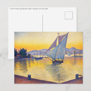 Paul Signac - De haven bij zonsondergang, Opus 236 Briefkaart
