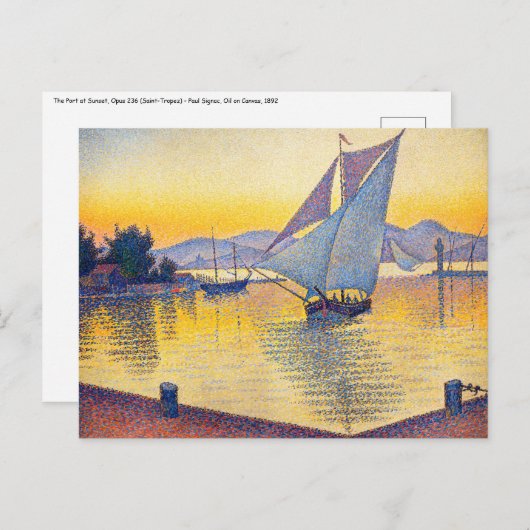 Paul Signac - De haven bij zonsondergang, Opus 236 Briefkaart (Voorkant / Achterkant)
