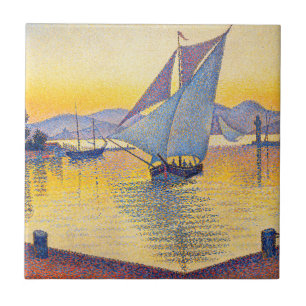 Paul Signac - De haven bij zonsondergang, Opus 236 Tegeltje