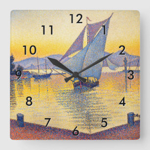Paul Signac - De haven bij zonsondergang, Opus 236 Vierkante Klok