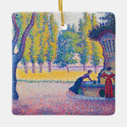 Paul Signac - Fountain des Lices, Saint-Tropez Keramisch Ornament (Voorkant)