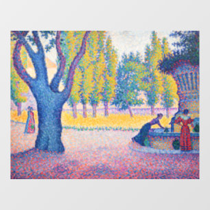 Paul Signac - Fountain des Lices, Saint-Tropez Raamsticker