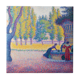 Paul Signac - Fountain des Lices, Saint-Tropez Tegeltje