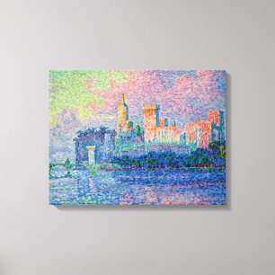 Paul Signac - Het Papal Palace, Avignon Canvas Afdruk
