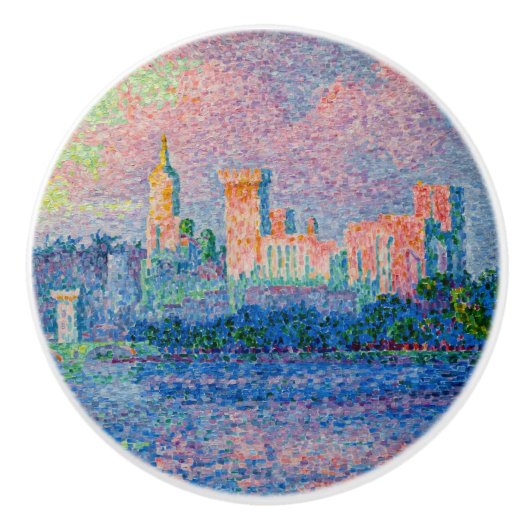 Paul Signac - Het Papal Palace, Avignon Keramische Knop (Voorkant)