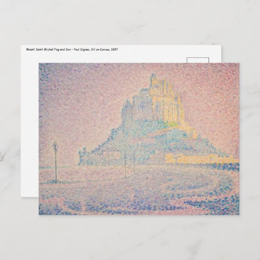 Paul Signac - Mont Saint Michel Mist en Zon Briefkaart (Voorkant / Achterkant)