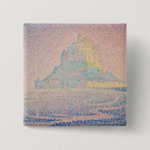 Paul Signac - Mont Saint Michel, Mist en Zon Vierkante Button 5,1 Cm
