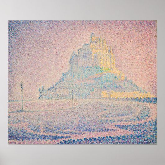 Paul Signac - Mount Saint Michel Fog en Sun Poster (Voorkant)