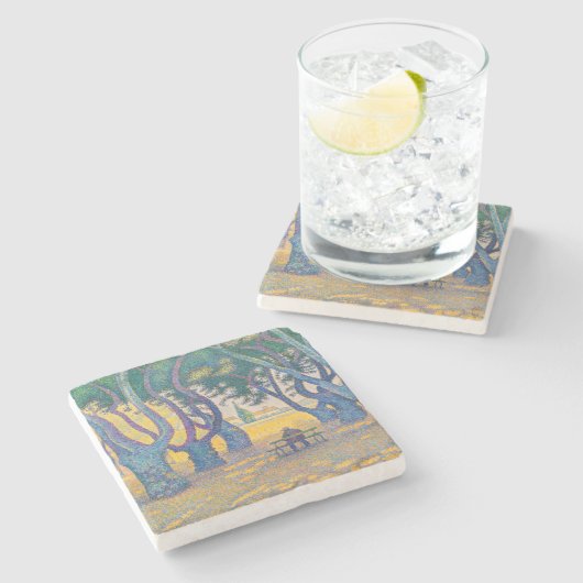 Paul Signac - Place des Lices, Saint-Tropez Stenen Onderzetter (Zijkant)