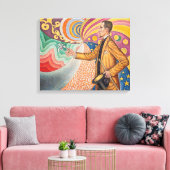 Paul Signac - Portret van M Felix Feneon, Opus 217 Canvas Afdruk (Insitu (Woonkamer))