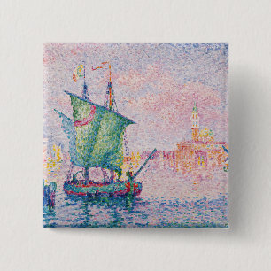 Paul Signac - Venetië, de roze wolk Vierkante Button 5,1 Cm