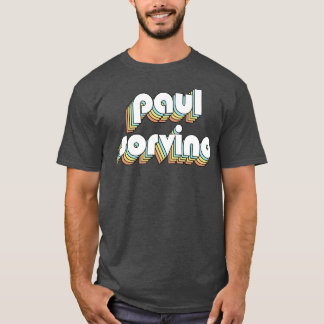 Paul Sorvino Retro Rainbow Typography Vervaagde st T-shirt