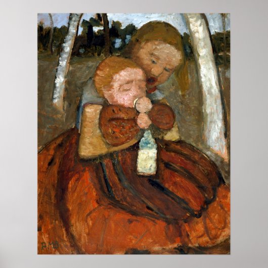 Paula Modersohn-Becker Girl met Toddler Poster (Voorkant)