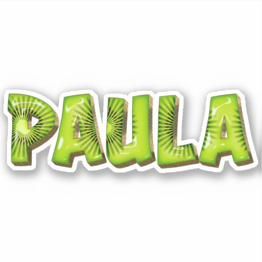 Paula Name Kiwi Design Aufkleber Sticker (Voorkant)