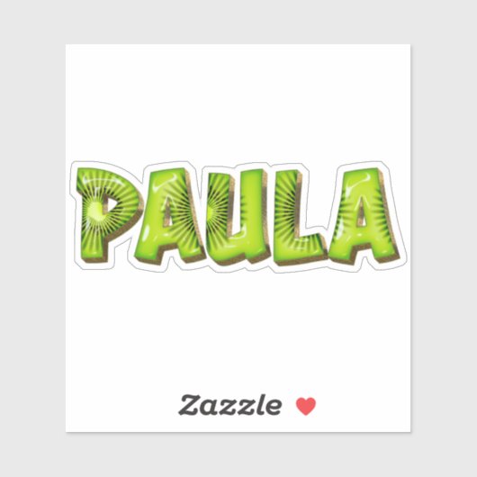 Paula Name Kiwi Design Autocollants (Feuille)