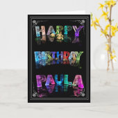 Paula - Nom en lumière carte de voeux (Photo) (Fleur jaune)