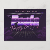 Paula Nom Prénom carte postale violette anniversai (Devant)