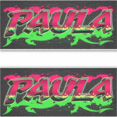 Paula Vorname Name Graffiti Aufkleber Sticker (Voorkant)