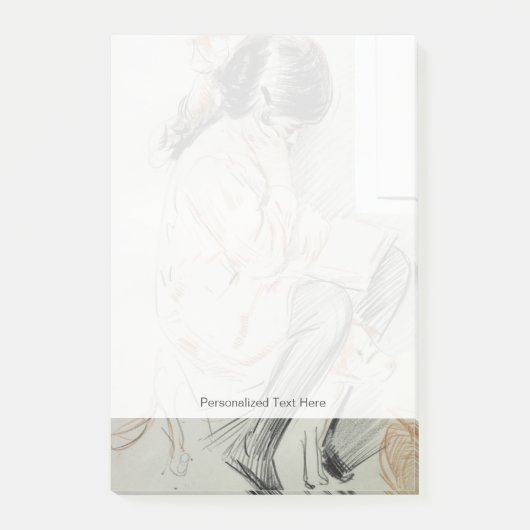 Paulette Reading Sitting on her Speelgoed Dog Post-it® Notes (Voorkant)