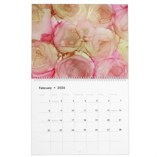 Pauline Benjes Alcool Ink Calendrier Art (Feb 2026)