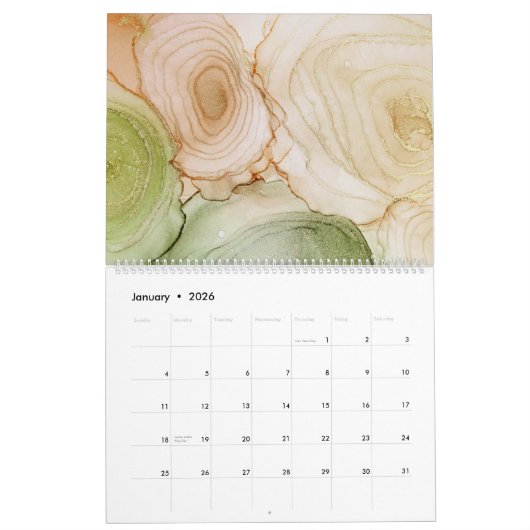 Pauline Benjes Alcool Ink Calendrier Art (Jan 2026)