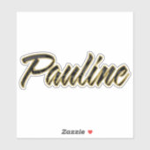 Pauline black gold Lettering Aufkleber Sticker (Feuille)