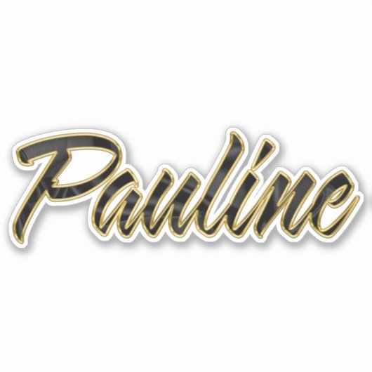 Pauline black gold Lettering Aufkleber Sticker (Devant)