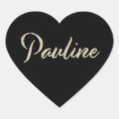 Pauline white gold Handwriting Autocollants Coeur (Devant)