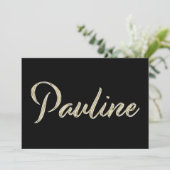 Pauline white gold Handwriting Karte Kaart (Staand voorkant)