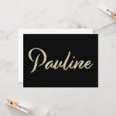 Pauline white gold Handwriting Karte Kaart (Voorkant / Achterkant in situ)