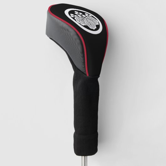 Paulownia met 5-3 bloei in cirkel golfheadcover (Schuin)