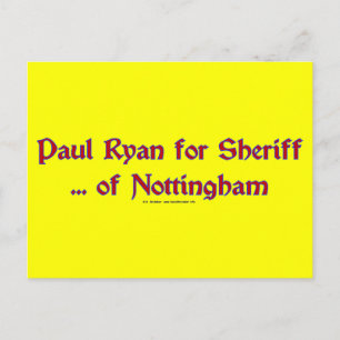 PaulRyanSheriff Briefkaart