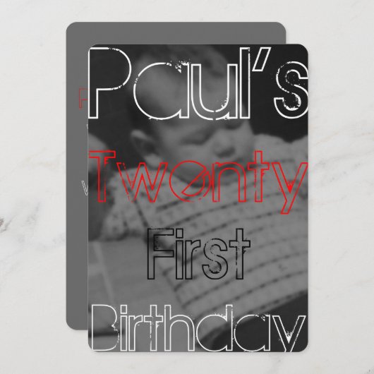 Paul's 21e uitnodiging (Voorkant / Achterkant)