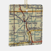 Pauls Valley OK Retro Map Keramisch Ornament (Rechts)
