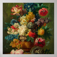 Paulus Theodorus van Brussel - bloemen in een vaas