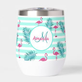 Paume flamand rose vert rayures feuille (Avant)