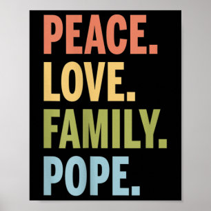 Paus Achternaam Vrede Liefde Familie Matching Poster