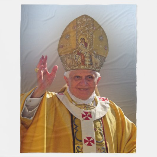 PAUS BENEDICTUS XVI Fleece Deken (Voorkant)