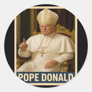 Paus Donald Paus Trump Paus Donald Trump Politiek Ronde Sticker