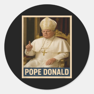 Paus Donald Paus Trump Paus Donald Trump Politiek Ronde Sticker