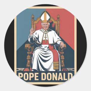 Paus Donald Paus Trump Paus Donald Trump Politiek Ronde Sticker